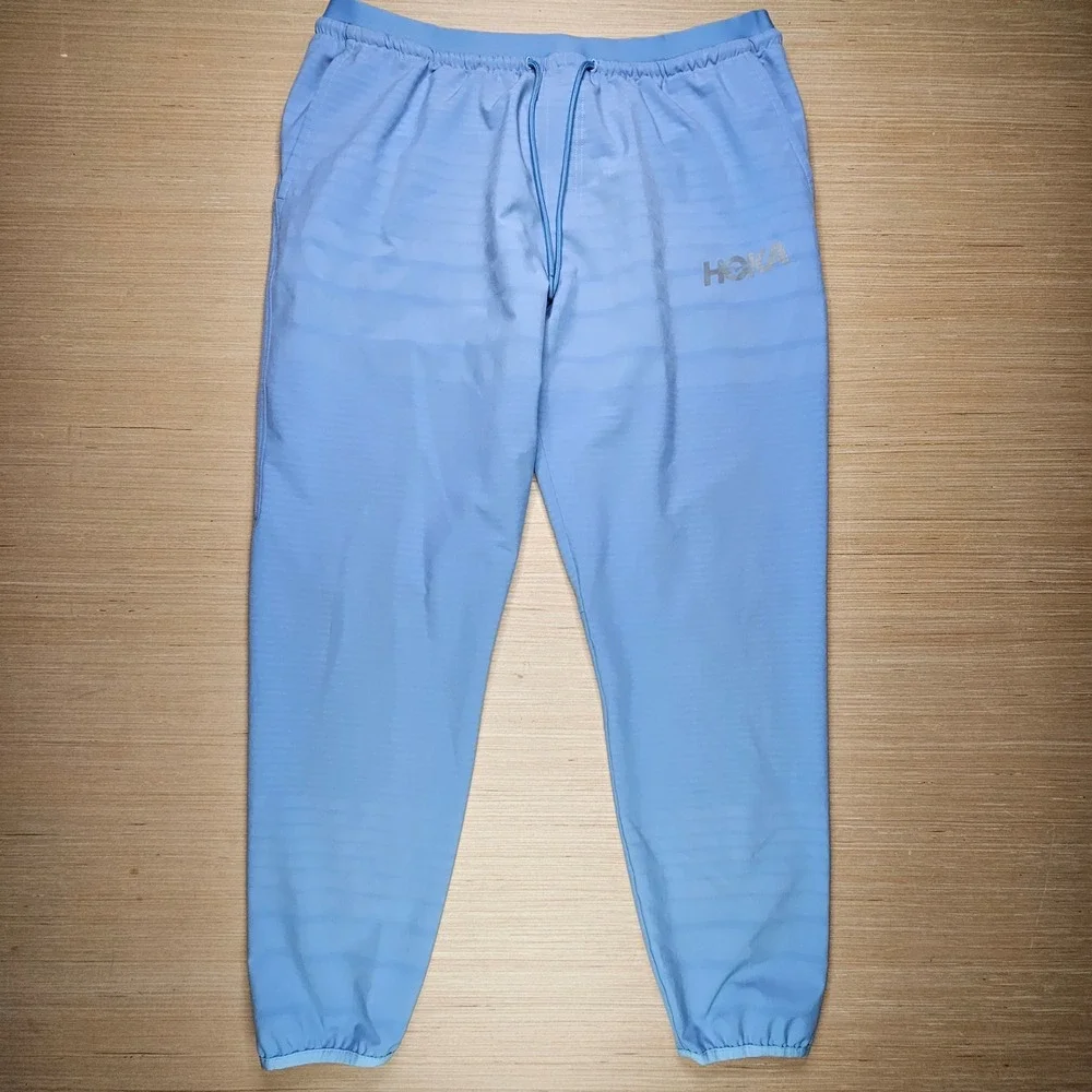 Hoka One One Pale Blue Joggers with Drawstring - Picture 3 of 13